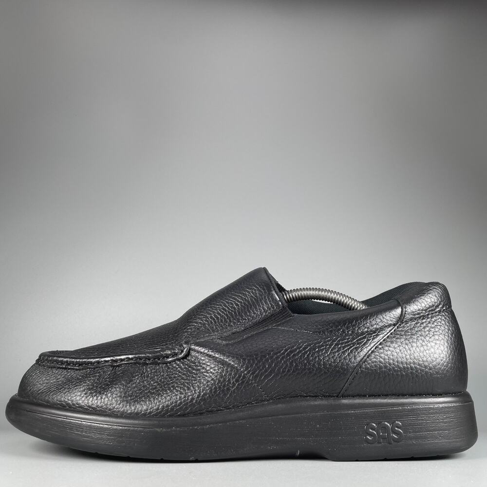 SAS Side Gore Comfort Shoes Mens Sz 12.5 M Black Leather Slip On Loafer Walking